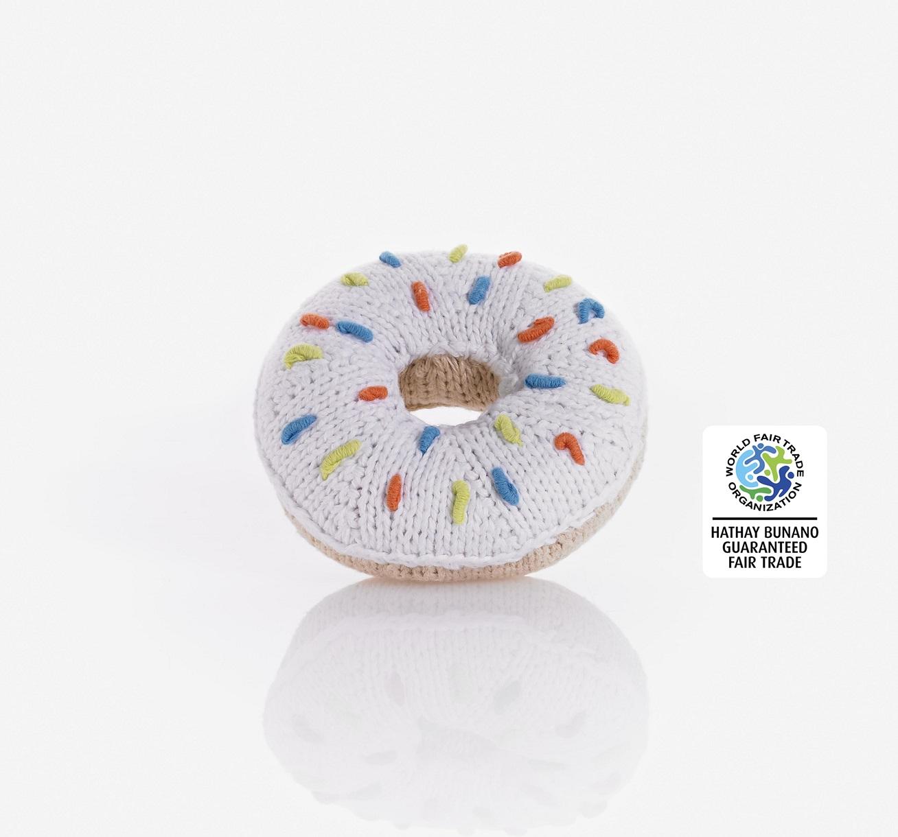 Crochet Cotton White Donut Toy
